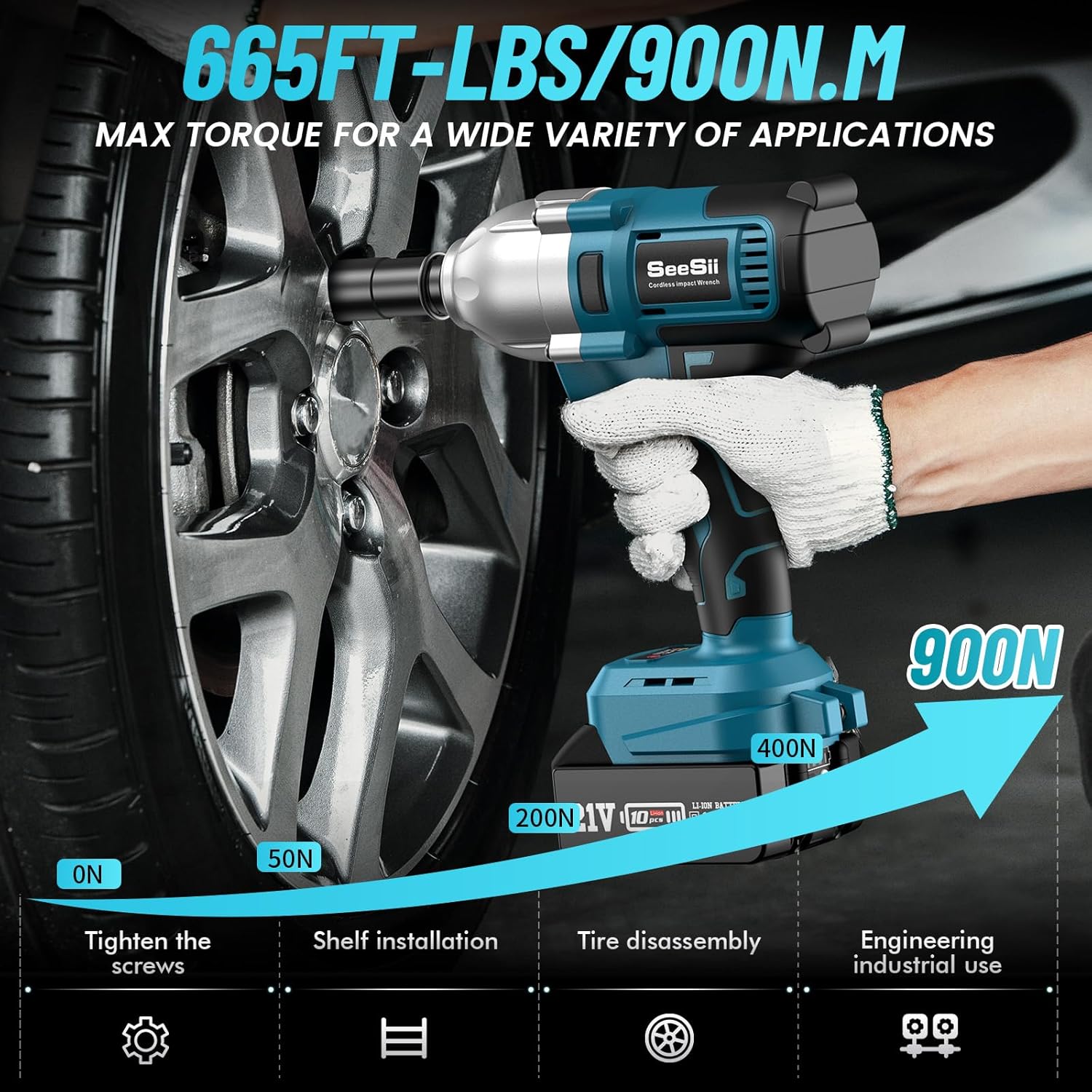 Seesii 차량용 무선 전기 임팩트 렌치, 브러시리스 - Torque Wrench Digital 리뷰 및 가격